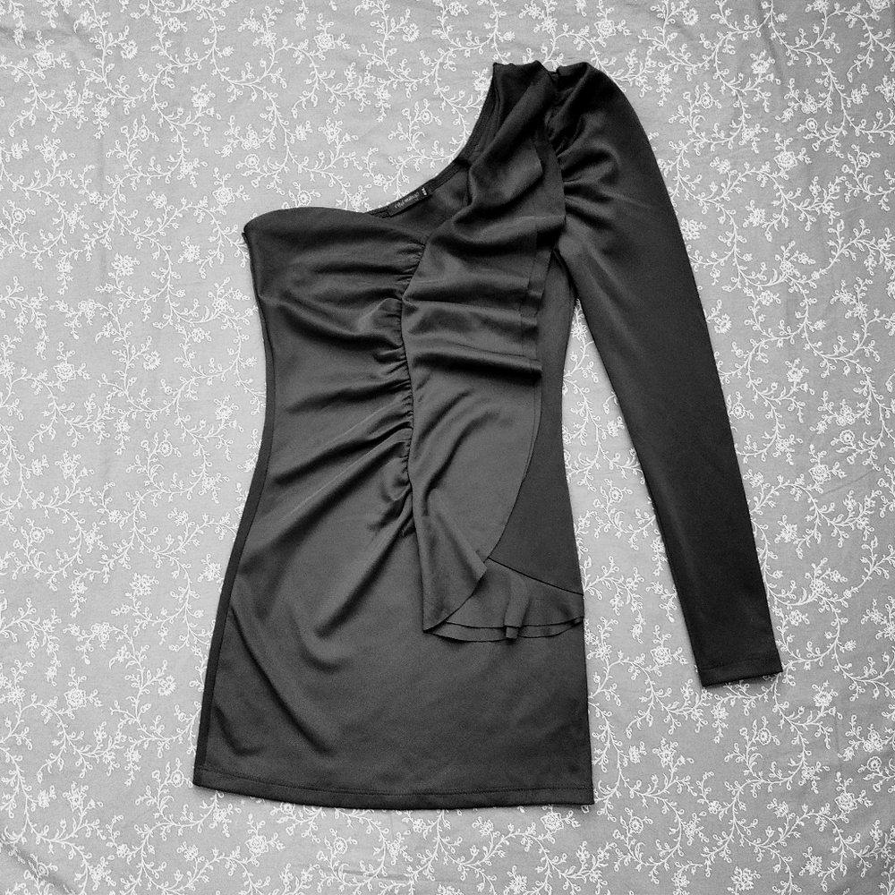 strapless open back dress Sol Asym Dress in Mango main image 0